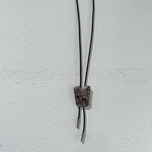 Cowboy Tie Necktie  | Color: Black/Silver |